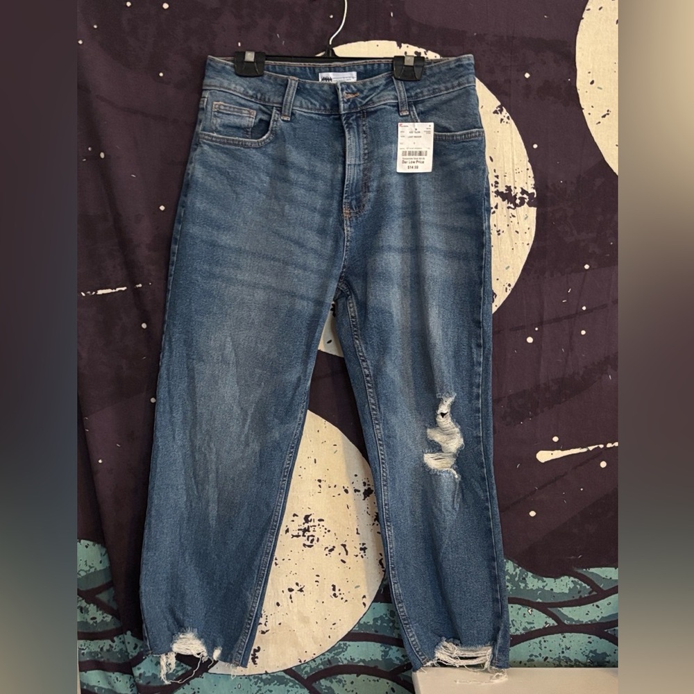 Zara High Rise Slim Cropped Jean